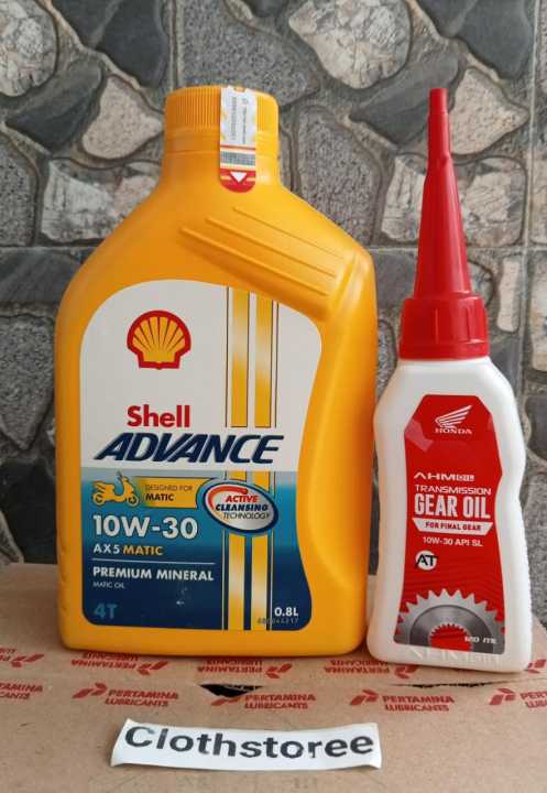 New Satu Paket Oli Motor Shell Advance Ax L Plus Oli Gear Ml