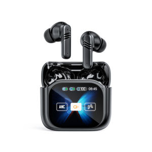 CreativeCrazi LX-50 Wireless Earbuds with Full Color Smart Screen Active Noise Cancellation Hi-Res Audio Dual Bass and Comfortable Design