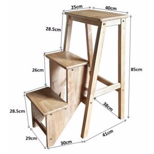 Thang ghế Ghế thang Thang xếp Ghế xếp thành Thang Ghế thang gấp gọn Thông Minh Tiện Lợi Hỗ Trợ Lấy Đồ Trên Cao - Chiều Cao 86.5 cm ONESHOP247