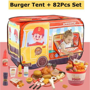 Ready Stock Castle Play Tent for Kids / Khemah Kids Pretend Play Fast Food Toys Kitchen Playset Toys Mainan burger