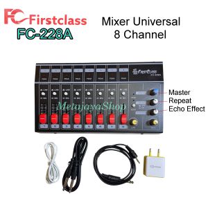 Mixer Universal 8 Channel Mixing Firstclass FC 228A Repeat  Echo  Effect 8 input Mic