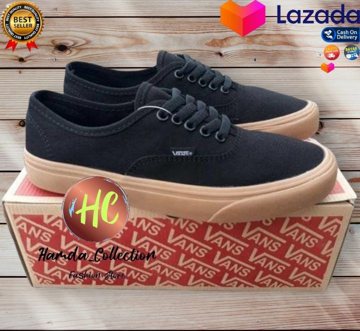 COD Sepatu Vans Premium Black Brown Pria Wanita Sepatu Pria