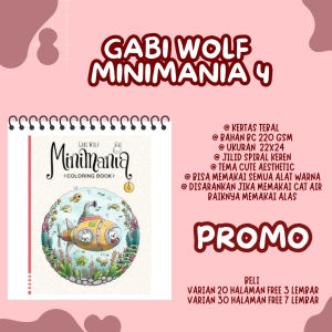 Gabi Wolf Minimania 4 Coloring Book - Buku Mewarnai Untuk Anak Dan Dewasa Aesthetic Kertas Super Tebal