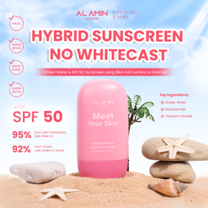 Alamin Skincare Meet Your Skin Sunscreen SPF50 Sunscreen Kulit Kering Kusam. Flek/Melasma Bekas Jerawat Melindungi Paparan Sinar Matahari Mencerahkan Kusam BPOM