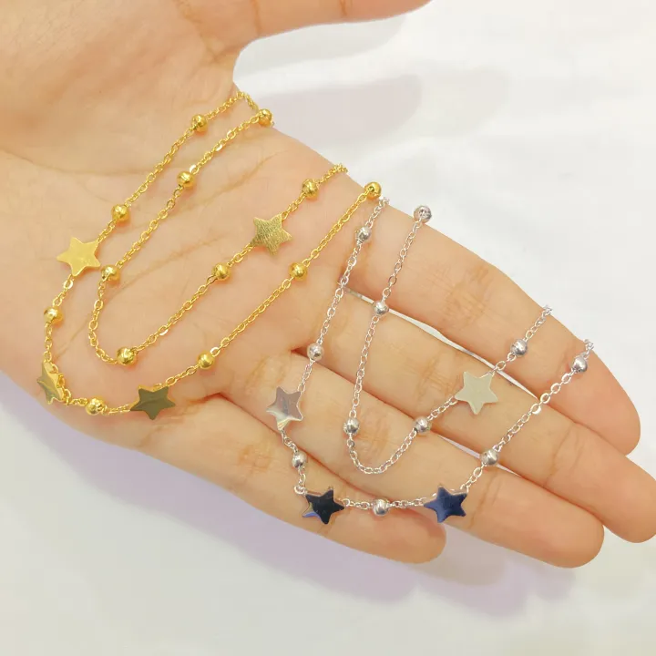 Noin%20Gelang%20Kaki%20Titanium%20Asli%20Anti%20Luntur%20Double%20Layered%20Little%20Star%20Untuk%20Wanita%20Korea%20GLK21%20-%20Image%205