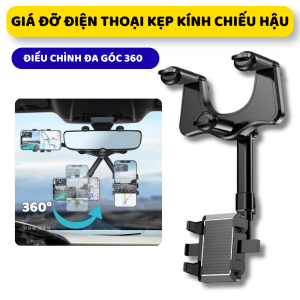 Giá Đỡ Điện Thoại 360 Độ Gắn Kính Xe Hơi Tiện Dụng Bền Kẹp Điện Thoại Điều Chỉnh Đa Năng