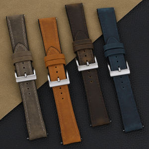 110/70mm 115/75mm Vintage Crazy Horse Leather Watchband 20mm 22mm Quick Release Silicone Watch Strap Bracelet Accessories2026