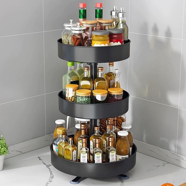 Kệ Đựng Gia Vị Xoay 360 Độ 2 Tầng 3