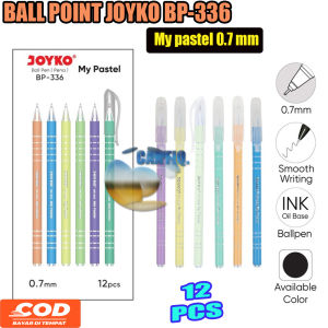 Icantiq Joyko 1 PACK 12 PCS Pulpen Joyko BP - 336 My Pastell 0.7 mm Tinta Hitam Pulpen BP 336 Pena Ball Pen Ballpoint Bolpoint Joyko Pulpen