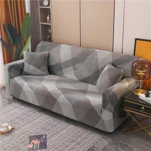 HOMEPO【Free Pillowcase】1 2 3 4 Seater Sofa Cover set L shape sala of 3 pcs Sofa Slipcover stretchable Elastic nordic Geometric Plaid Printed armchair Couch Furniture funda sofa chair Cover Protector armless sofa bed cover