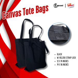 Black Multi Purpose Canvas Tote Bag Flat Plain Design Katcha Bag