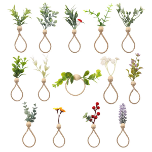 6Pcs Thanh Lịch Vòng đựng khăn ăn Serviettes Khóa lá xanh Vòng Giữ Khăn ăn đồ trang trí đám cưới Đơn Giản Khăn Ăn Khóa