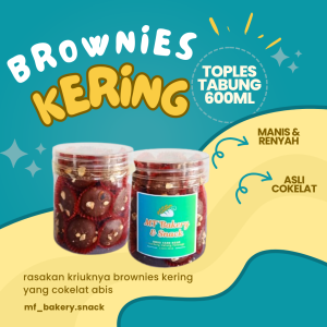 Brownies Kering Mini Homemade Manis Gurih Toples tabung 600ml