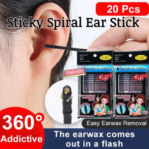 20Pcs Disposable Sticky Ear Stick Earwax Cleaning Stick Rotational Viscosity Cleaner Olders Adult Kid