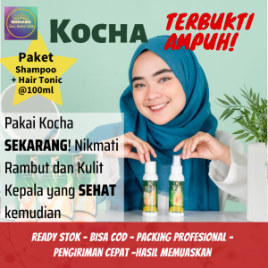 Shampo Tonik Anti Ketombe Shampoo Hair Tonic Ampuh Menguatkan Akar Menyuburkan Rambut Paket Shampo dan Hair Tonic Perawatan Rambut Ketombe dan Rontok Perawatan Rambut Rontok Parah Kocha Hair Treatment Shampoo100ml