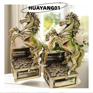 HUAYANG01 [HOT FASHION] 1Pcs Zodiac Horse Statue Ornament Gifts Brass Horse Feng Shui Horse Figurine Miniatures Crafts Office Home Decor Accessory