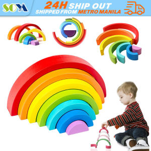 Kids Montessori Arch Bridge Rainbow Building Blocks Wooden Toys Baby Early Education Color Cognitive Blocks Toy Wooden Rainbow Blocks Wood Stacking Toys Grims Rainbow Wood Building Blocks Rainbow Stacking Kids Montessori Educational Toy