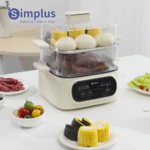 Simplus Electric Steamer 1000W 2-Tier Steamer 11L Hot Pot 24H Delay Timer 8 Preset Programs Pengukus Elektrik DZEG004