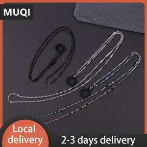 [COD] MUQI Ship within 24 hours Anti-Lost Pen Lanyard Anti-drop Portable Metal Chain Necklace Lanyard Metal Lanyard Sling Snake Bone Chain With Rubble Ring