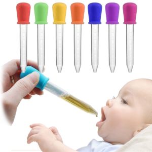 1 Pcs 5ml Silicone Pipette Liquid Food Dropper Plastic Baby Feeding Medicine Dropper Spoon Burette Infant Utensils