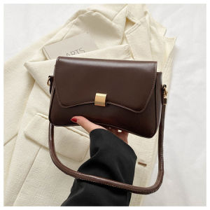 Tas Wanita Zenith Bag Bentuk Bantal Tas Bahu Tas Selempang Warna Solid Tas Selempang Kulit Wanita