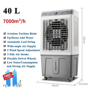Air Cooler Fans 60L Water Tank Electric Fan Inverter Heavy Duty Air Cooling Fan for Room Air Conditioning Fan Portable Aircon with Wheels Wide Angle 3 Speeds Free Ice Crystals
