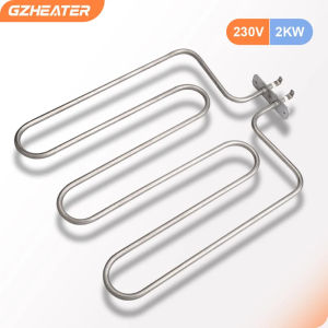 องค์ประกอบความร้อนซาวน่าไฟฟ้า GZHEATER 2000W 230V 3U เครื่องทำความร้อนเตาอบแห้งอากาศ SUS304 ท่อตรงสำหรับเตาปิ้งย่างอะไหล่