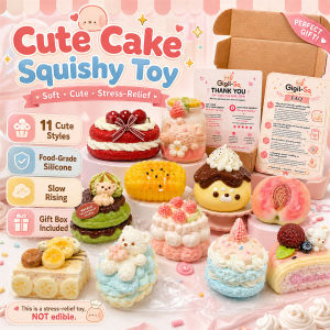 Realistic Cake Squishy Toy Food Grade Silicone Slow Rising Food Squishy Stress Relief Fidget Toy Gift for Kids Adults