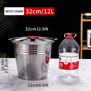 Durable Stainless Steel Ice Bucket with Lid and Handle Rust-Resistant Ice Pail for Kitchen and Bar
