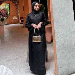 BEST SELLER Linni Dress mix Brukat Gamis Kondangan Wanita Terbaru 2024 Dress Muslim Pesta Terbaru