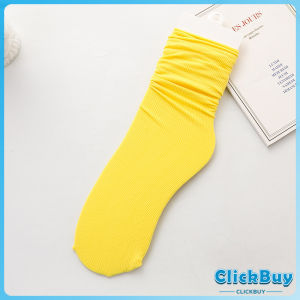 ClickBuy ถุงเท้าผ้าฝ้าย ถุงเท้ากีฬาลําลอง ยืดหยุ่น สบาย ระบายอากาศ Women socks
