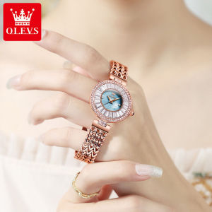 Olevs phụ nữ thường Đồng hồ thời trang kim cương sang trọng chống nước bằng thép không gỉ phong cách hàn quốc thanh lịch đồng hồ Quartz
