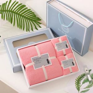 ของชำร่วย ชุดเซท ผ้าเช็ดตัว เซท3ผืนพร้อมชุดกล่อง ผ้าเช็ดตัวขนาด70x140ซม ผ้าเช็ดหน้าขนาด 35x75 ซม ผ้าคละสี