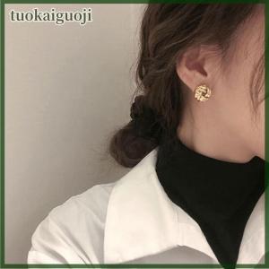 tuokaiguoji 1 Pair Vintage Metal Twist Knit Knot Ball Earrings Stud Earring For Women Female Fashion Design Twine Earrings Jewelry Gifts
