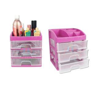 Rak Kosmetik 3 Laci Tempat Make Up Susun Serbaguna Multifungsi