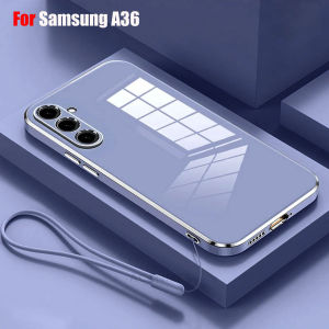 Softcase Samsung A36 Case Luxury Plating Casing Silicone Stand Back Cover