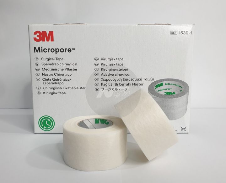 Micropore tape 3M / 1inch / Hypoallergenic / 12 rolls per box