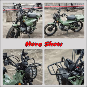 QMSTART Racing Motorcycle Front Headlight Upper Carrier Luggage Rack Cargo Shelf Carry Support Basket Holder Bracket For HONDA Hunter Cub 125 CT125 2020 2021 2022 2023 2024 2025