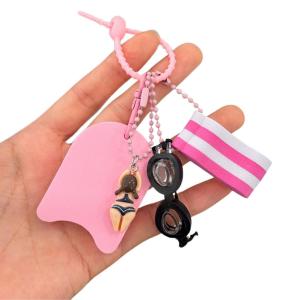 Summer Swimming Themed Keychain With Mini Goggles Kickboard And Swimmer Charms For Bag Decoration Gifts