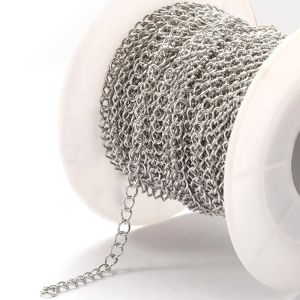 10เมตร/ม้วนโซ่สแตนเลส2/3/5มิลลิเมตรสร้อยคอโซ่สำหรับสร้อยข้อมือขยายโซ่เครื่องประดับ DIY ส่วนประกอบอุปกรณ์ทำไม่จางหาย