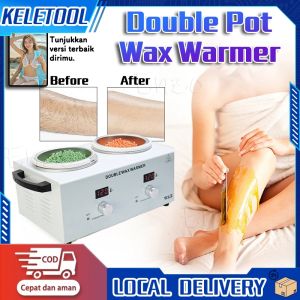 Double Pot Wax Warmer Adjustable Temperature Electric Pemanas Waxing Pot 2 Tungku Hair Removal Wax Machine Penghilang Bulu Lilin Lebah Alat Bulu Waxing Heater Premium Double Pot Heater Untuk Salon Alat Peleleh Waxing Pemanas Lilin Listrik