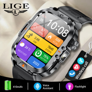 LIGE Flashlight watch AMOLED HD Screen Bluetooth Call Women Sports Fitness Tracker IP67 Waterproof Smartwatch Men Sports Watches