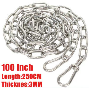 Thick Anti-Theft Iron Chain Heavy Duty Kadena Galvanized Dog Chain Bring 2 Lock Buckle (20 Inch To 80 Inch)