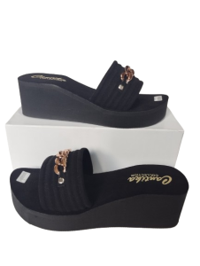 Cantika Sandal Wedges 6 Cm Kokop Variasi Rantai Wanita Kekinian