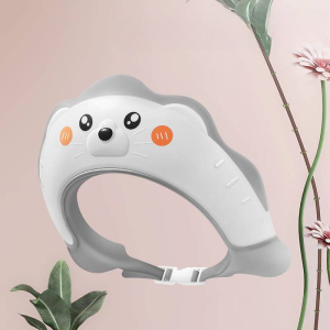 CT28หมวกอาบน้ำเด็ก ปกป้องแชมพูเข้าดวงตาและหู วัสดุซิลิโคน ปรับขนาดได้ อุปกรณ์อาบน้ำ