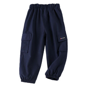 LJMOFA Kids Work Pants for Boys 2-10 Years Trendy Solid Color Relaxed Straight Cut Daily Wear