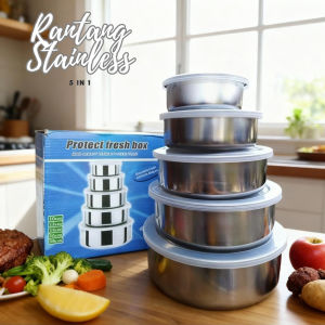 Rantang Susun Stainless 5 in 1 – Anti Bocor Food Grade Tetap Hangat & Praktis untuk Bekal
