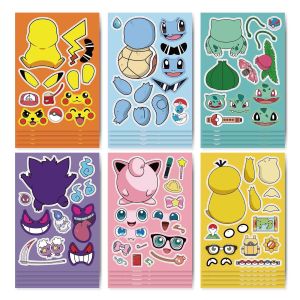 COD✨8 PCS Gaya lucu Stiker tambal sulam Pokemon stiker untuk Buku Tempel/Buku Harian/Dekorasi Laptop/Sticker Helm Tahan Air Vinil/Stiker Tablet Ponsel stiker tahan air berperekat