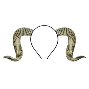 Realistic Goat Horn Hairhoop Roleplay Headpiece With Detachable Band Halloween Costume Accessory Festival Headpiece