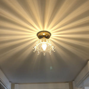 Modern Ceiling Lights Crystal Glass Corridor Balcony Aisle Light LED Luxury Entrance Hanging Lights Atmosphere Art E27